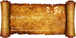 Kriván Zsolt névjegykártya